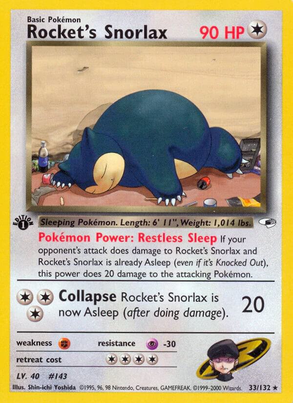 2000 Pokemon Gym Heroes 033/132 Rocket's Snorlax Rare