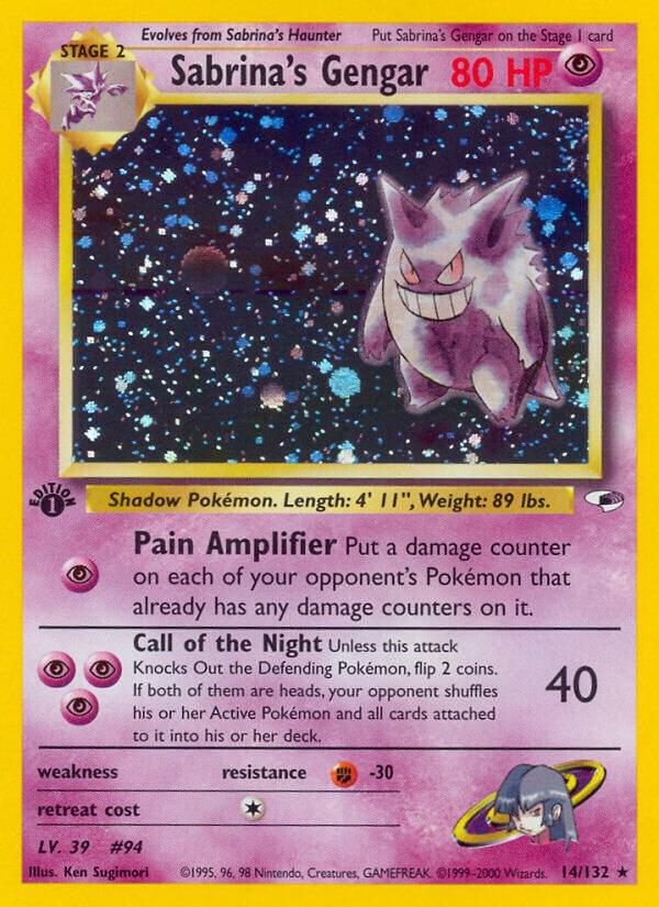 2000 Pokemon Gym Heroes 014/132 Sabrina's Gengar Holo Rare