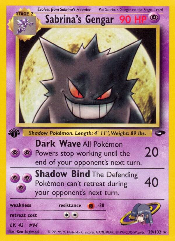 2000 Pokemon Gym Challenge 029/132 Sabrina's Gengar Rare