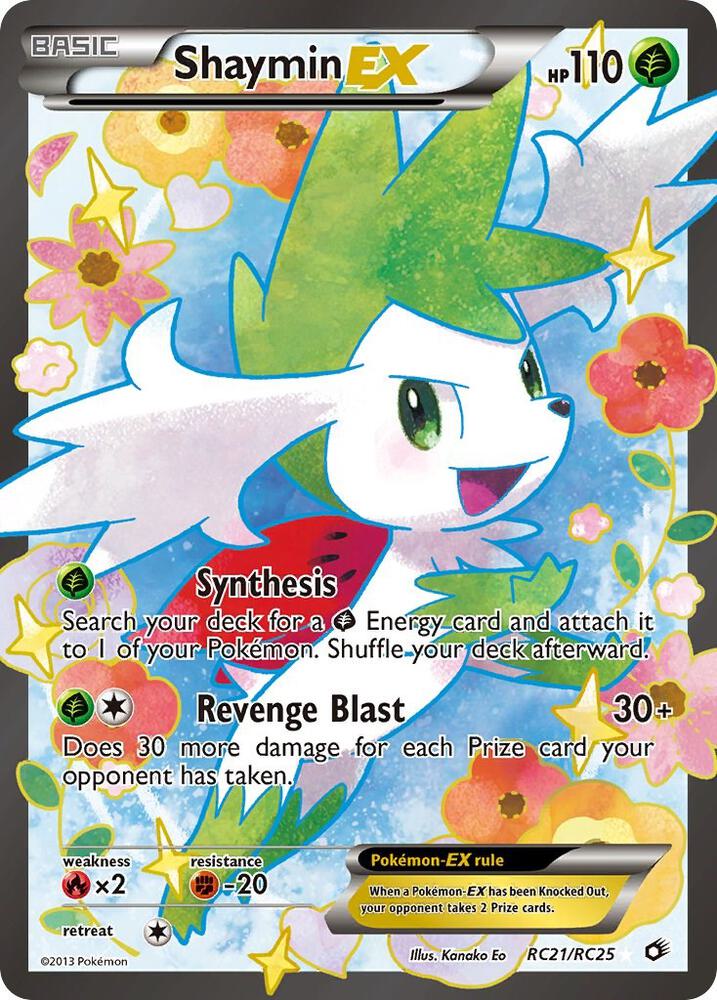 2013 Pokemon Legendary Treasures: Radiant Collection RC21/RC25 Shaymin EX Full Art Ultra Rare *MP*