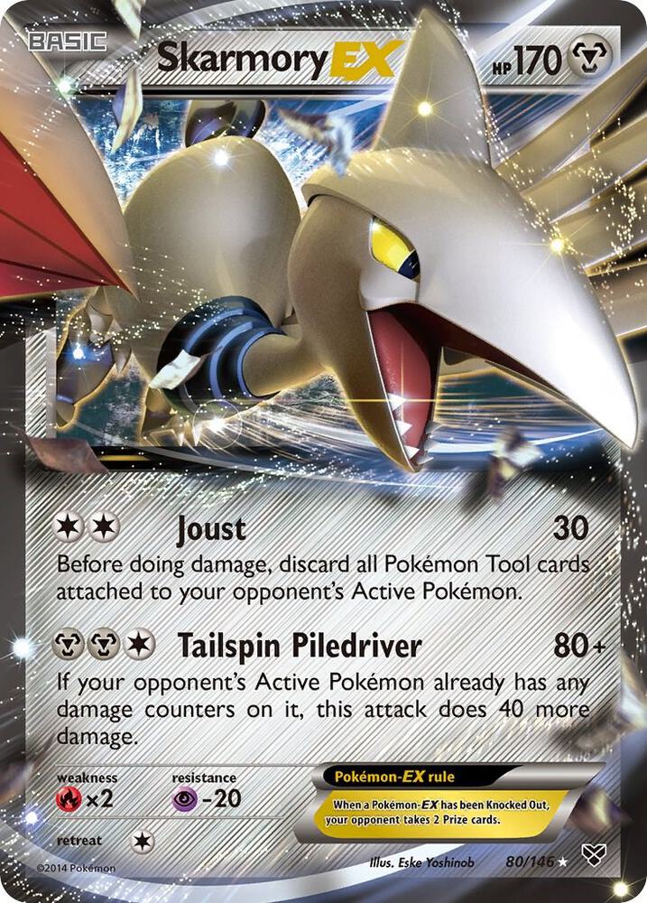 2014 Pokemon XY Base Set 80/146 Skarmory EX Ultra Rare