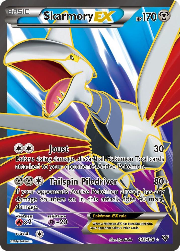 2014 Pokemon XY Base Set 145/146 Skarmory EX Full Art Ultra Rare