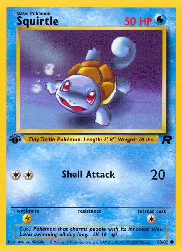 2000 Pokemon Team Rocket 68/82 Squirtle Common