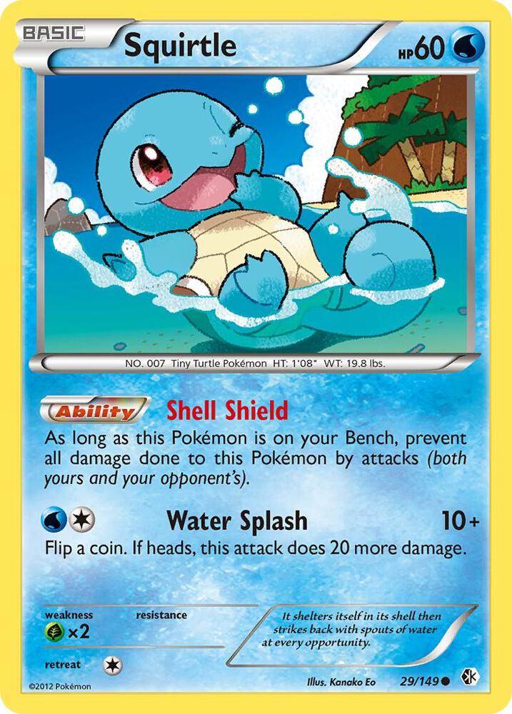 2012 Pokemon Boundaries Crossed 29/149 Squirtle Common Reverse Holo *LP*