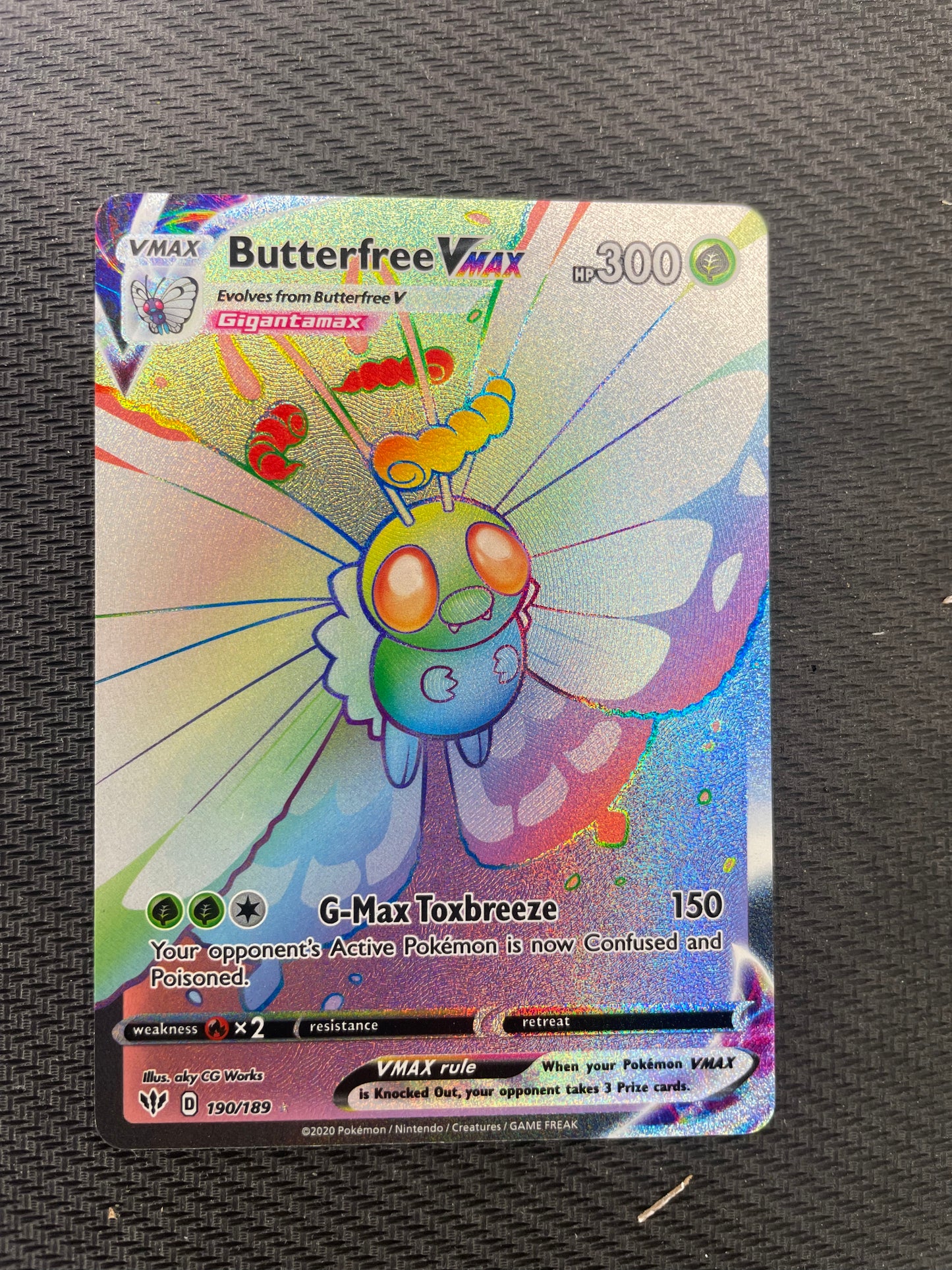 2020 Pokemon Darkness Ablaze 190/189 Butterfree Vmax Rainbow Secret