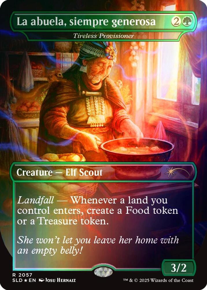 La abuela siempre generosa // Tireless Provisioner 2057 (Secret Lair Drop Series)  - Borderless Rainbow Foil
