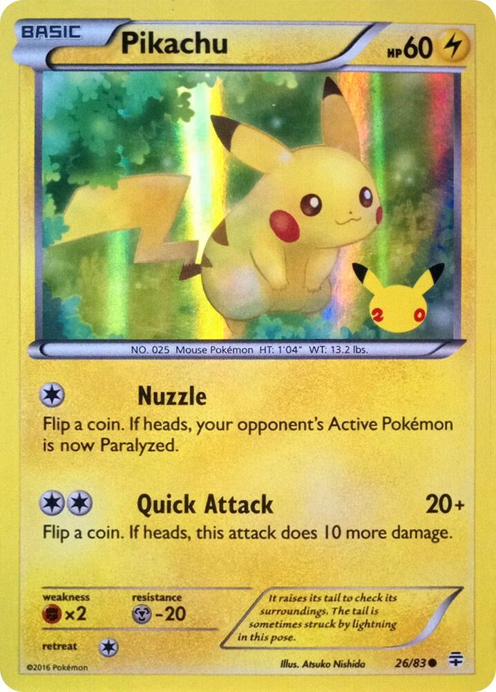 Pikachu 20th Anniversary Stamp 26/83 (Miscellaneous Cards & Products)  - Holofoil