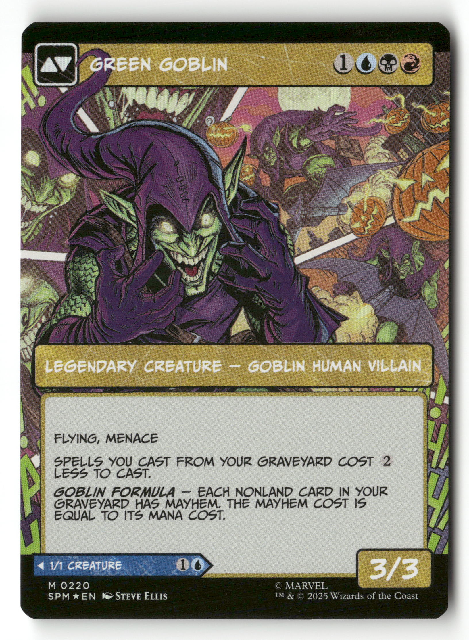 Magic The Gathering Marvel's Spider-Man 220 Norman Osborn (Borderless) M Foil NM (Back)