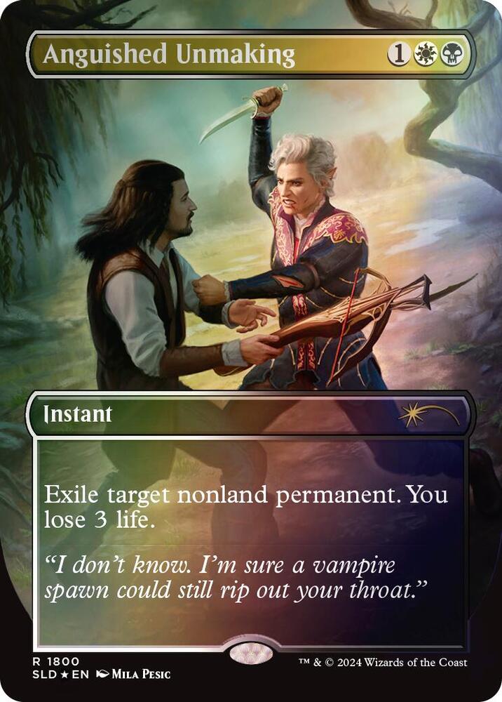 Anguished Unmaking 1800 (Secret Lair Drop Series)  - Borderless Rainbow Foil