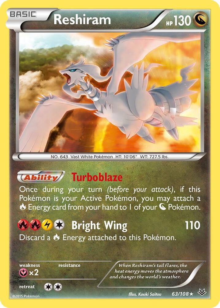 Reshiram 63/108 (XY - Roaring Skies)  - Holofoil