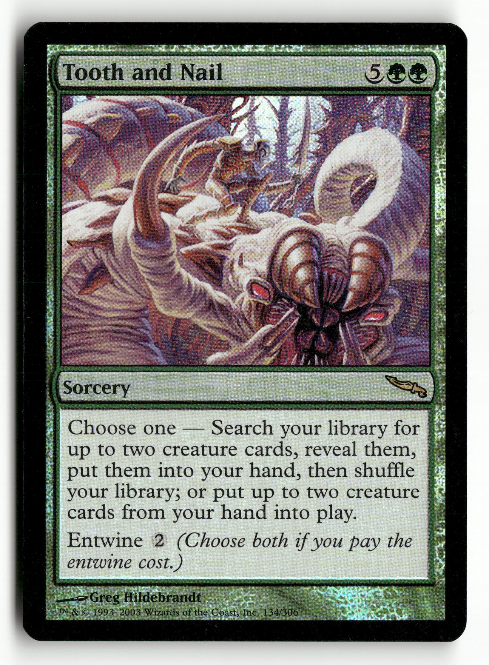 2003 MTG Magic The Gathering Mirrodin 134/306 Tooth and Nail FOIL