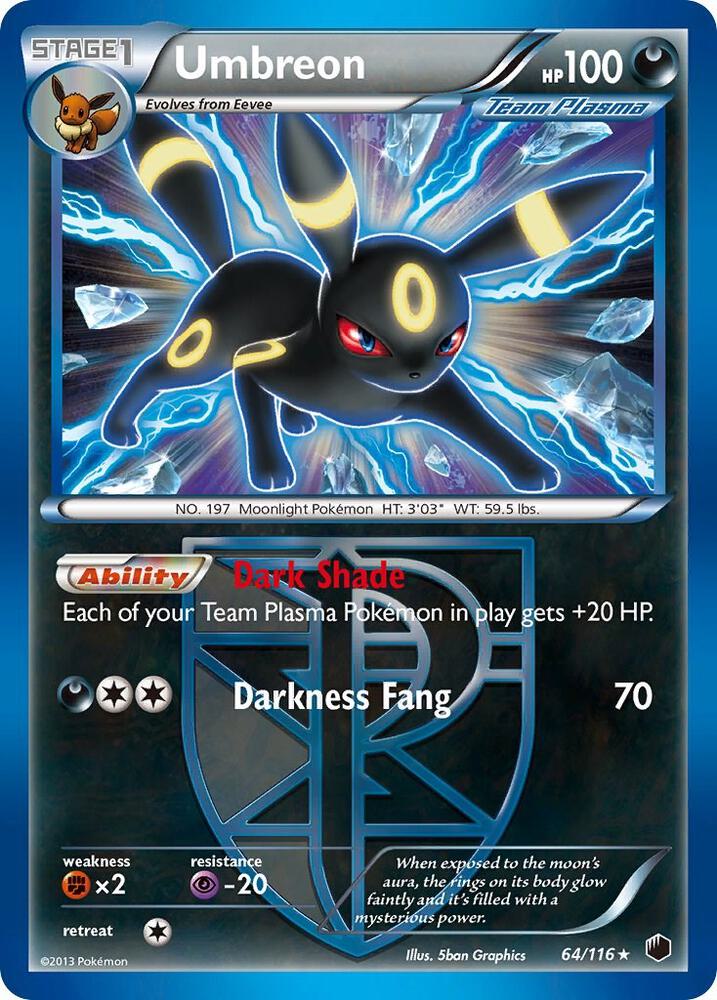 2013 Pokemon Plasma Freeze 64/116 Umbreon (Team Plasma) Holo Rare *LP*