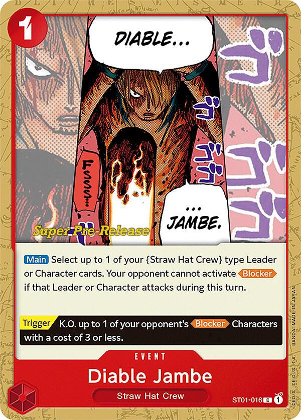 Diable Jambe ST01-016 (Super Pre-Release Starter Deck 1: Straw Hat Crew) 
