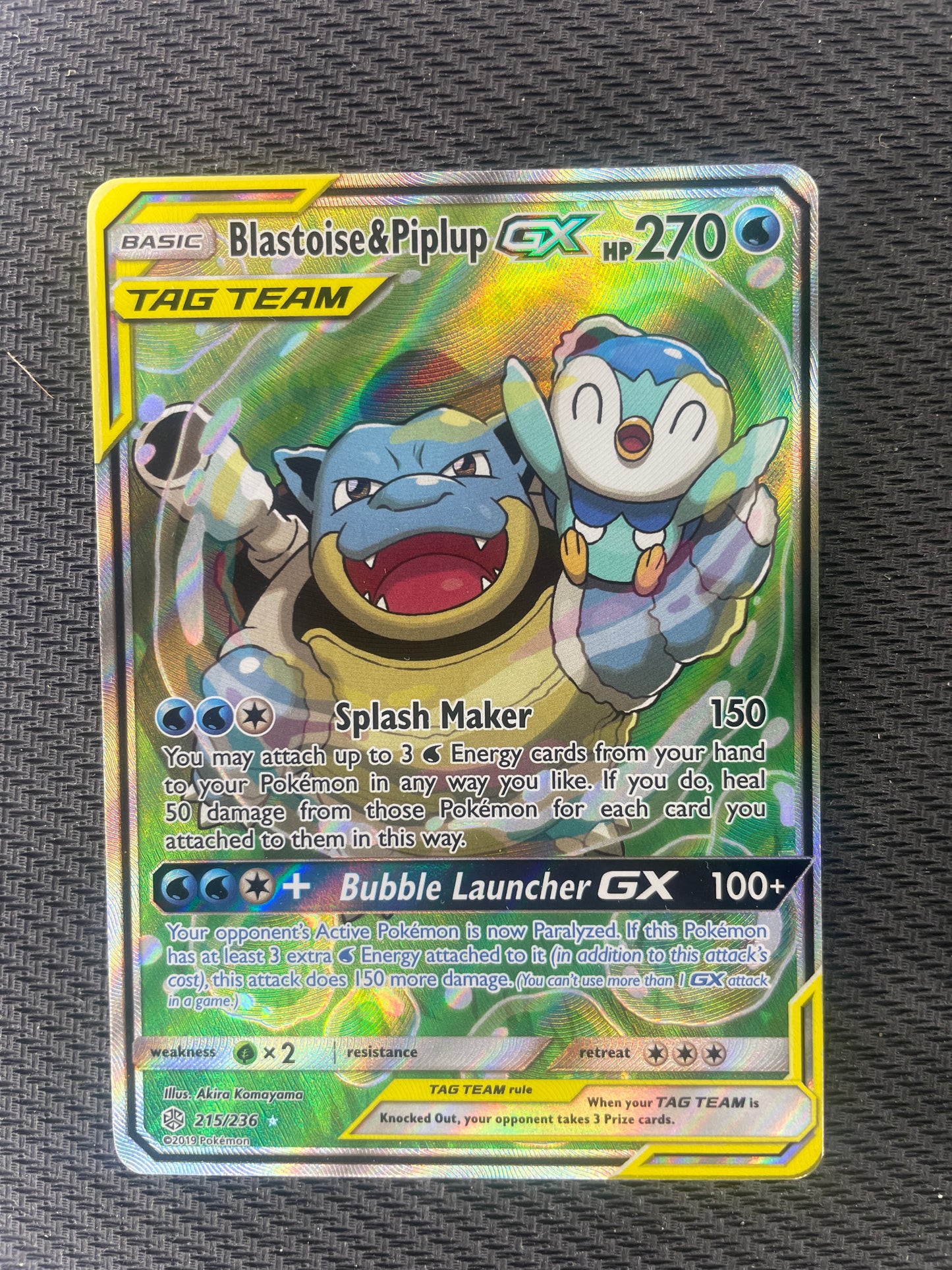 Pokemon TCG: Blastoise & Piplup GX - CSM2aC 003/150 RR Full Art Holo Chinese Tag Team Card