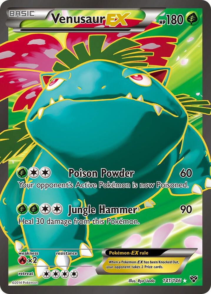 2014 Pokemon XY Base Set 141/146 Venusaur Ex Full Art Ultra Rare