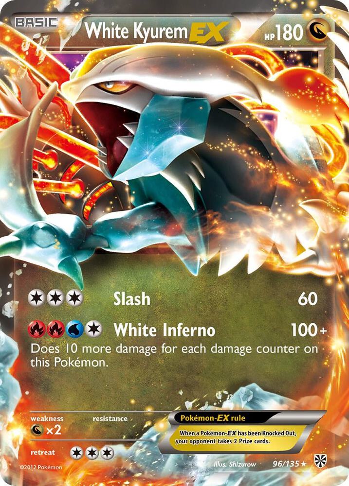 2013 Pokemon Plasma Storm 96/135 White Kyurem EX Ultra Rare LP