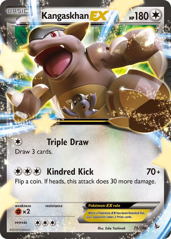 2014 Pokemon XY - Flashfire 78/106 Kangaskhan EX Ultra Rare