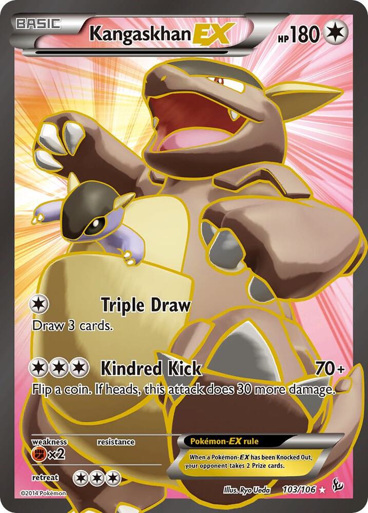 2014 Pokemon XY - Flashfire 103/106 Kangaskhan EX Full Art Ultra Rare