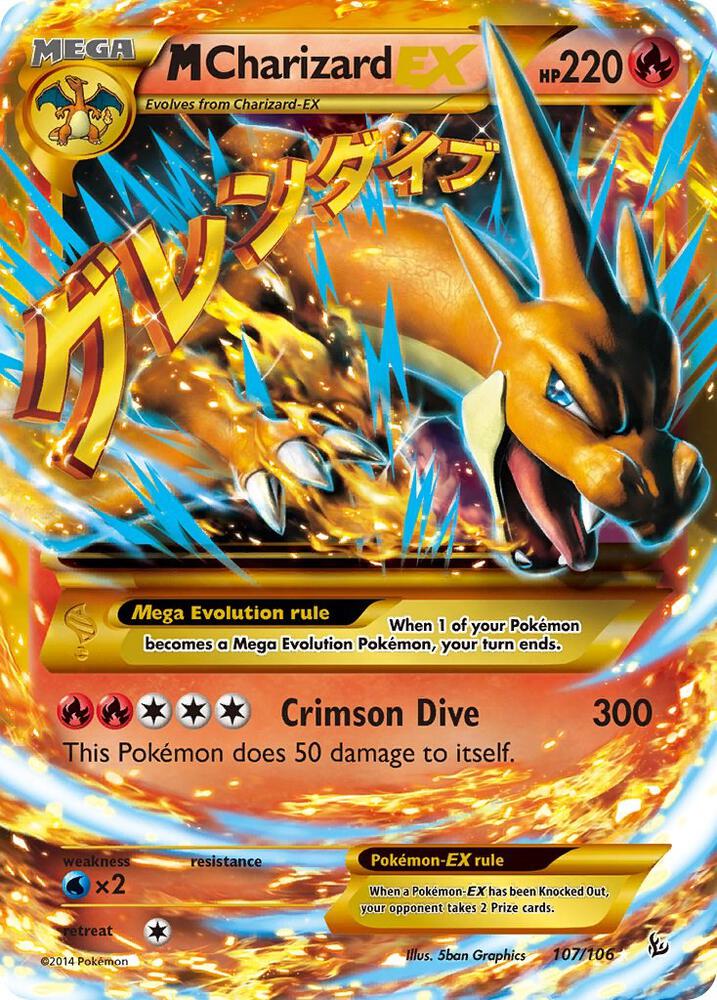 2014 Pokemon XY - Flashfire 107/106 M Charizard EX (Y) Secret Rare