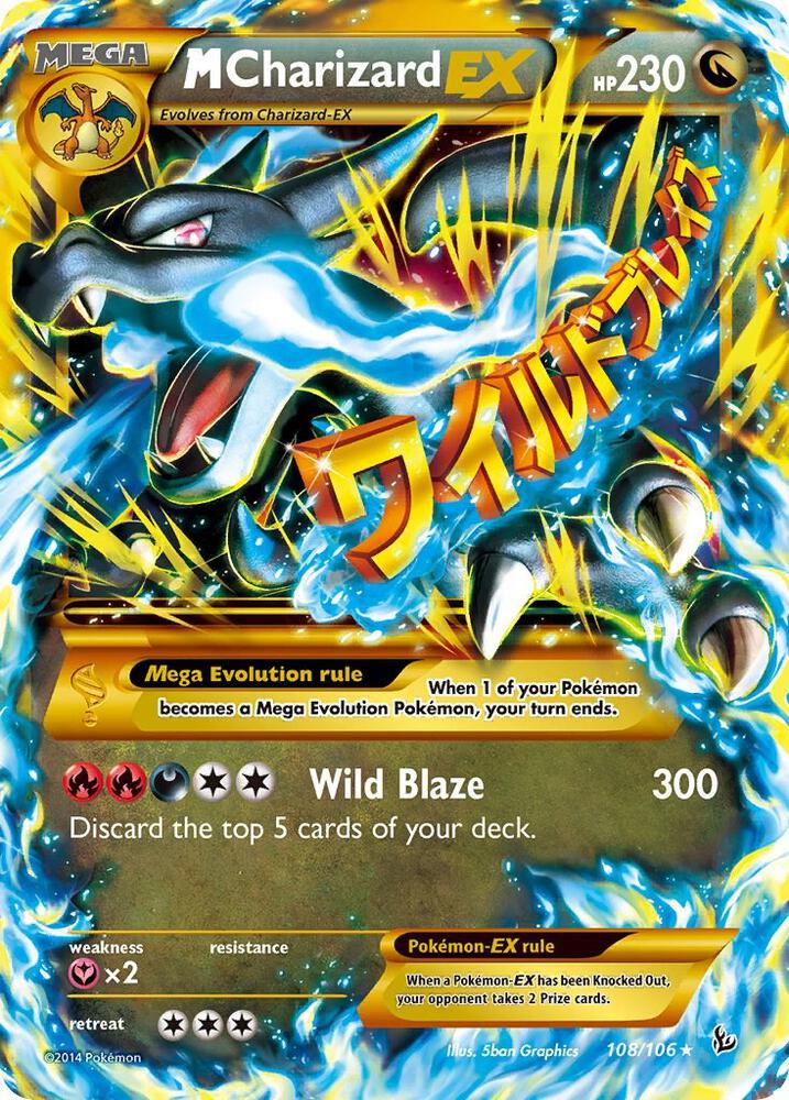 2014 Pokemon XY - Flashfire 108/106 M Charizard EX (X) Secret Rare
