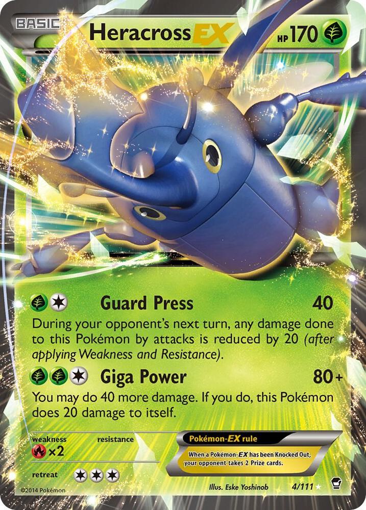 2014 Pokemon XY - Furious Fists 4/111 Heracross EX Ultra Rare