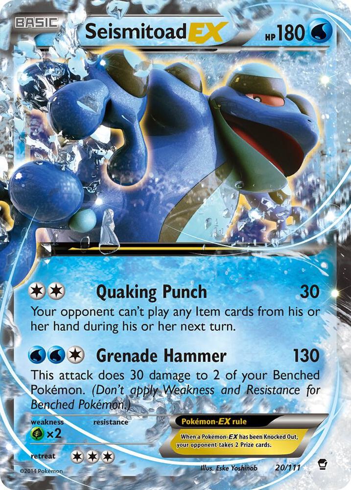 2014 Pokemon XY - Furious Fists 20/111 Seismitoad EX Ultra Rare