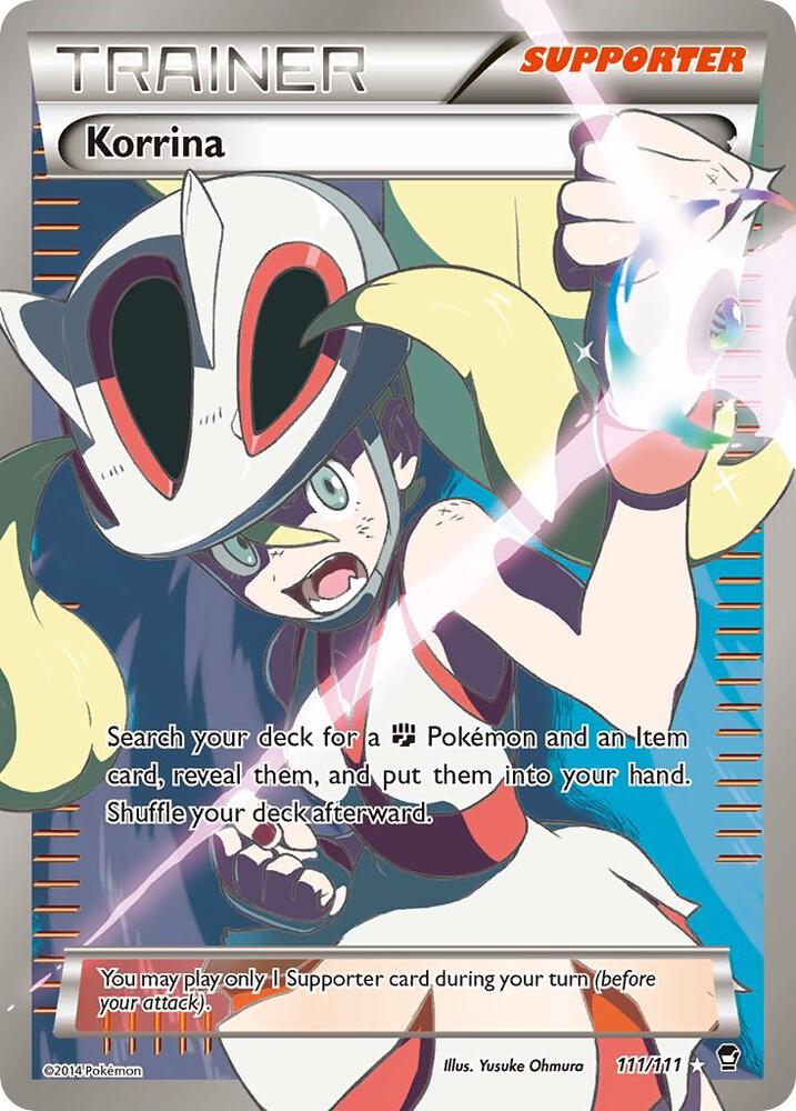 2014 Pokemon XY - Furious Fists 111/111 Korrina Full Art Ultra Rare
