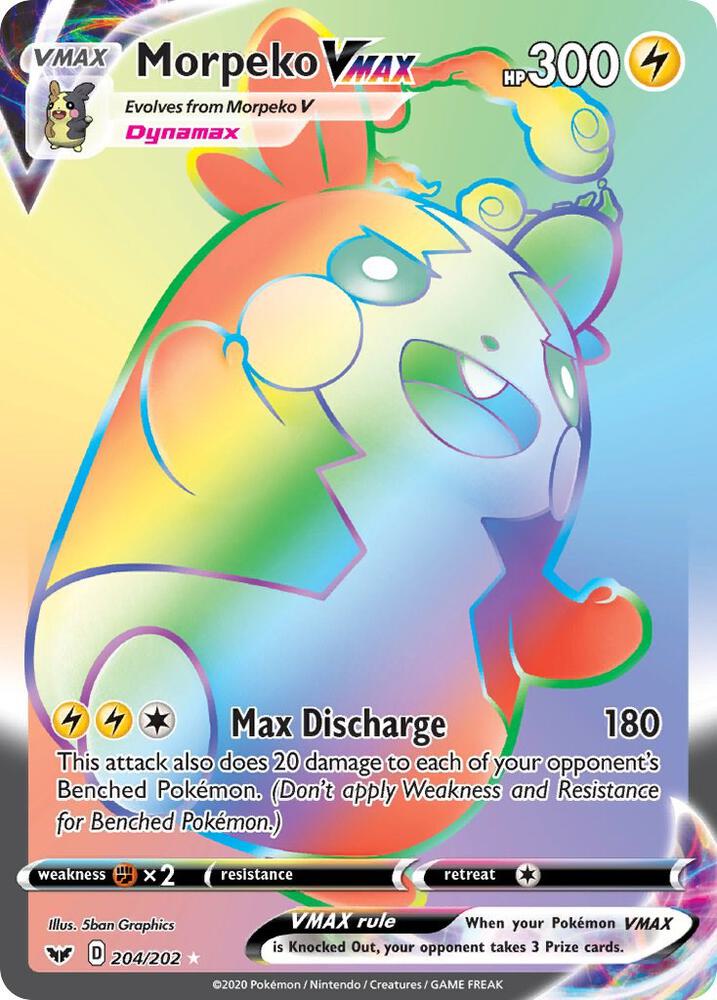 Morpeko VMAX Secret 204/202 (SWSH01: Sword & Shield Base Set)  - Holofoil