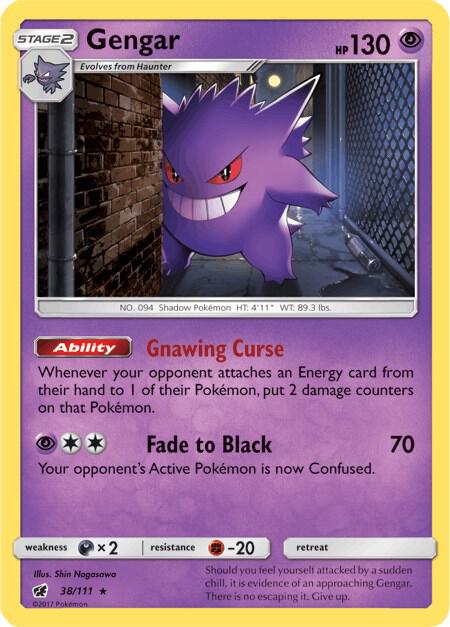 Gengar 38/111 (SM - Crimson Invasion)  - Holofoil