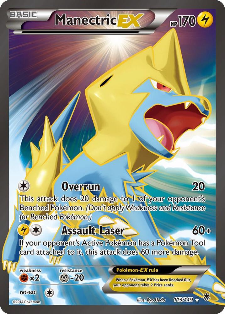 2014 Pokemon XY - Phantom Forces 113/119 Manectric EX Full Art Ultra Rare
