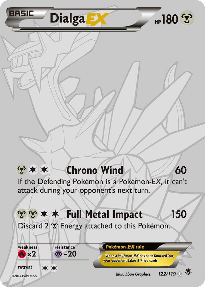 2014 Pokemon XY - Phantom Forces 122/119 Dialga EX Secret Rare
