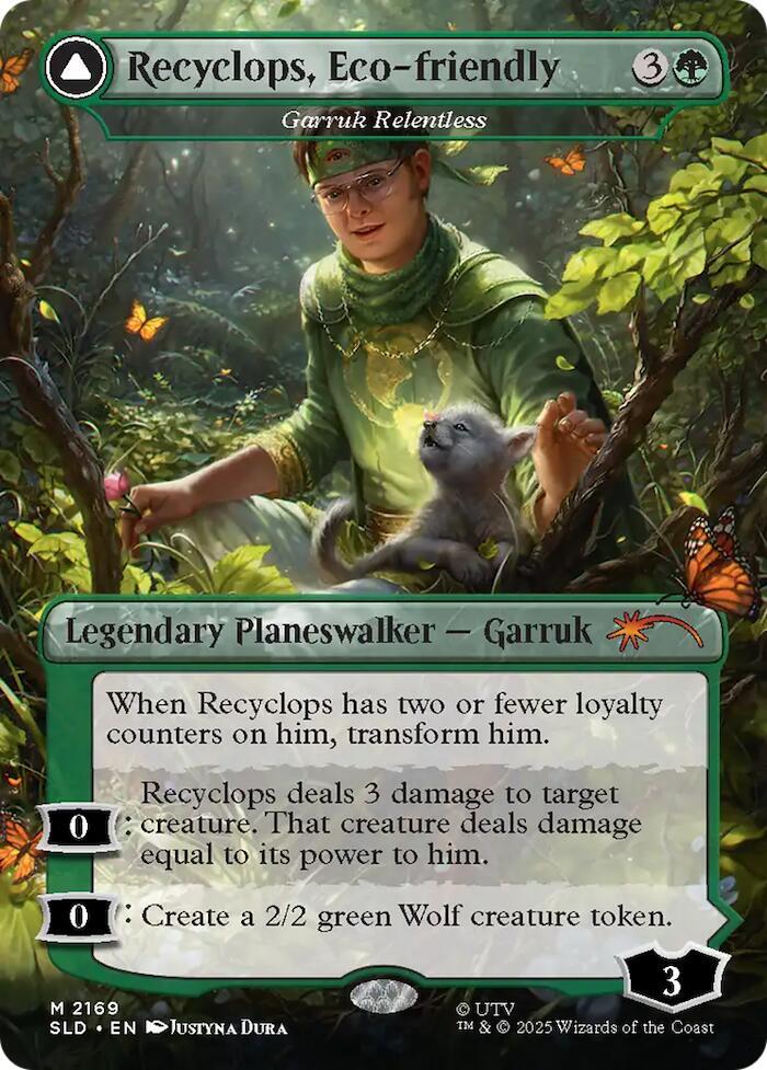 Garruk Relentless // Garruk, the Veil-Cursed 2169 (Secret Lair Drop Series)  - Borderless Foil