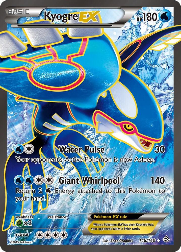 2015 Pokemon XY - Primal Clash 148/160 Kyogre EX Ultra Rare