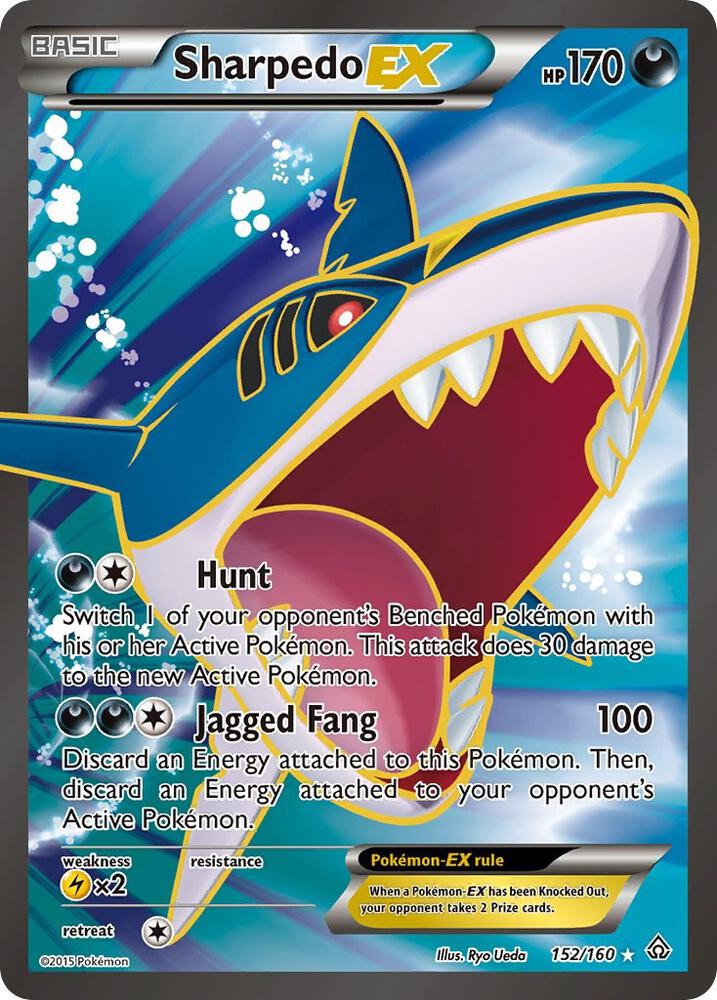 2015 Pokemon XY - Primal Clash 152/160 Sharpedo EX Full Art Ultrs Rare