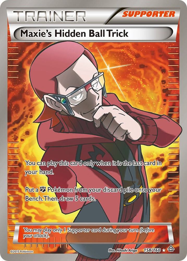 2015 Pokemon XY - Primal Clash 158/160 Maxie's Hidden Ball Trick Ultra Rare