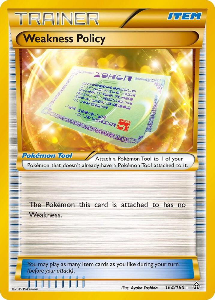 2015 Pokemon XY - Primal Clash 164/160 Weakness Policy Secret Rare