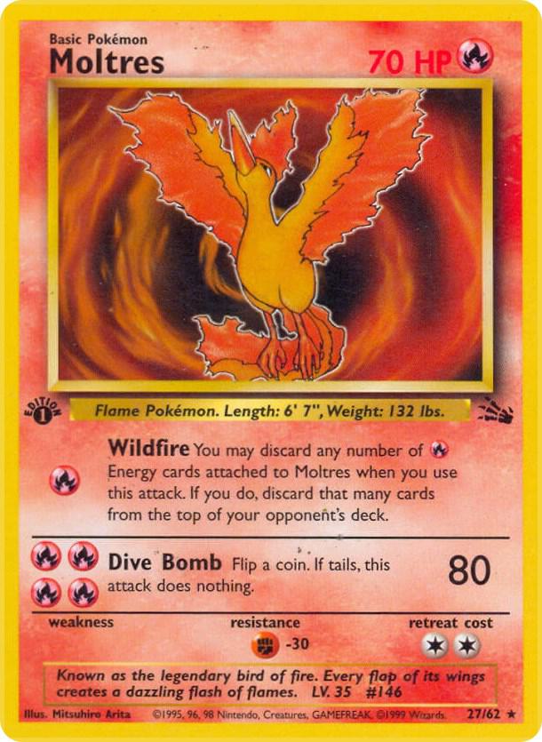 Moltres 27/62 (Fossil)  - 1st Edition