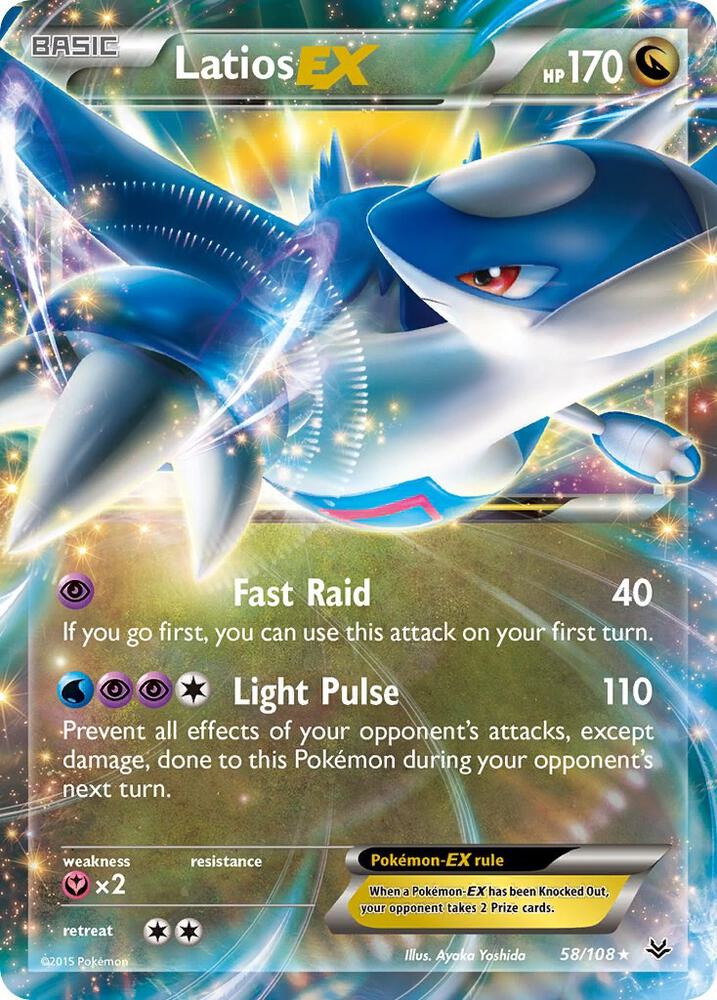 2015 Pokemon XY - Roaring Skies 58/108 Latios EX Ultra Rare