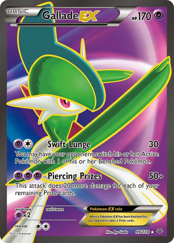 2015 Pokemon XY - Roaring Skies 99/108 Gallade EX Full Art Ultra Rare