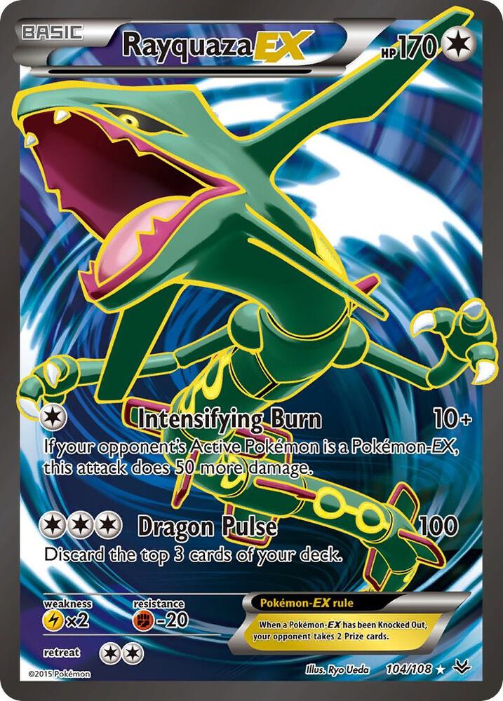 2015 Pokemon XY - Roaring Skies 104/108 Rayquaza EX Full Art Ultra Rare