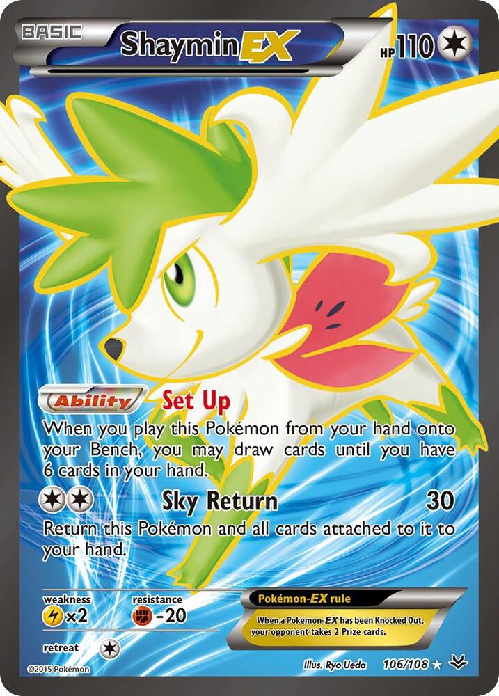 2015 Pokemon XY - Roaring Skies 106/108 Shaymin EX Full Art Ultra Rare