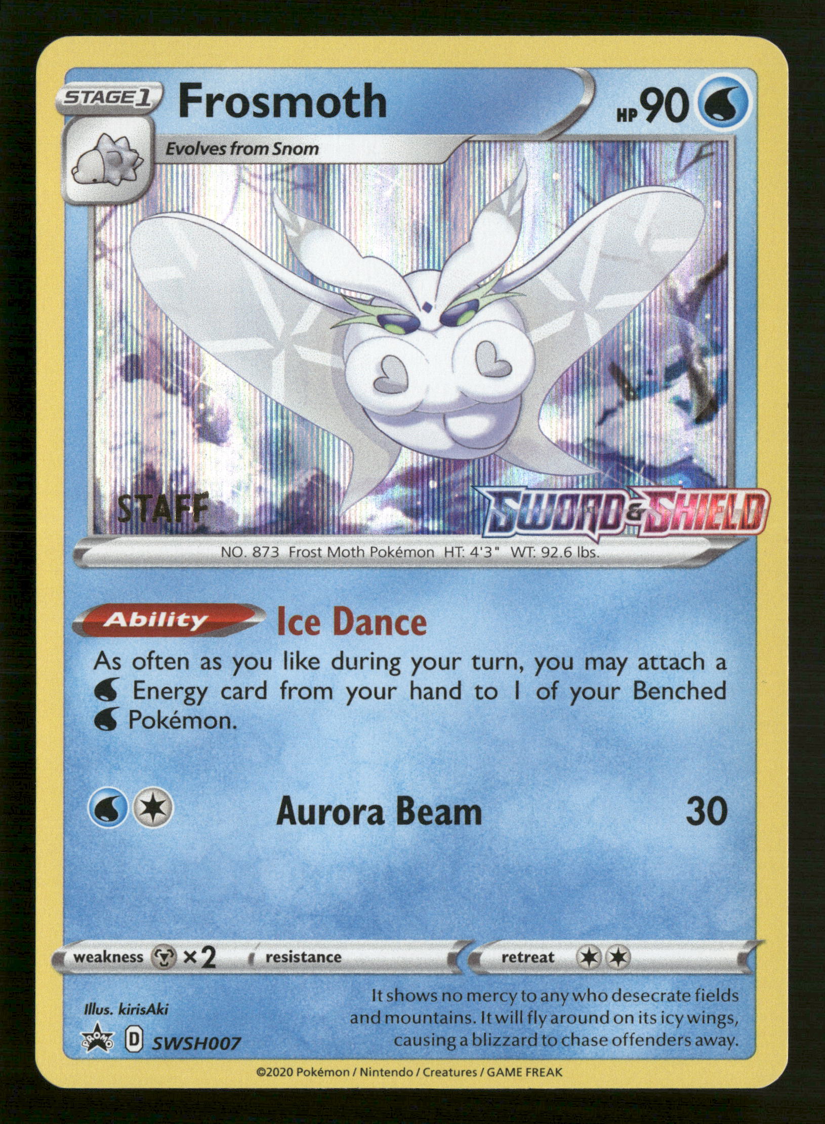 Pokemon SWSH: Sword & Shield Promo Cards SWSH007 Frosmoth - (Prerelease) [Staff] Promo NM