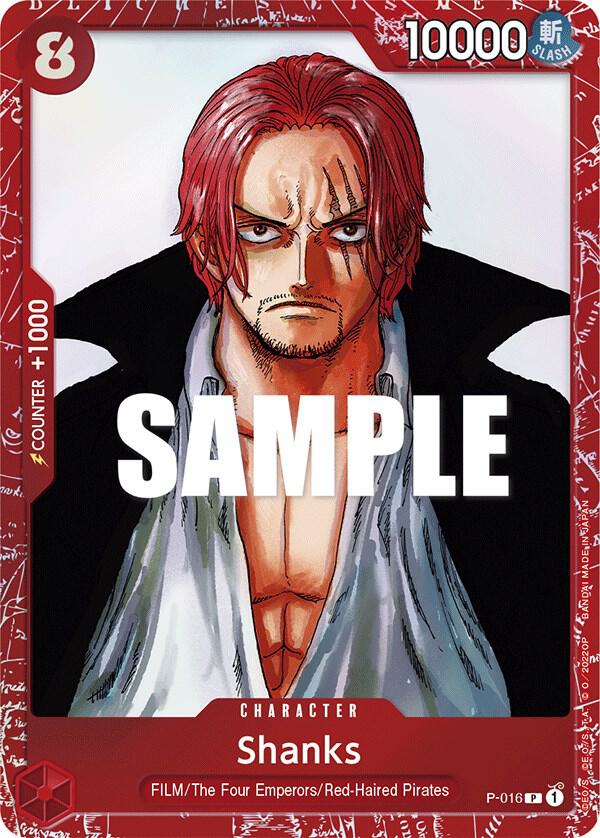 Shanks (PCC Film RED) P-016 (One Piece Promotion Cards)  - Alternate Art Foil