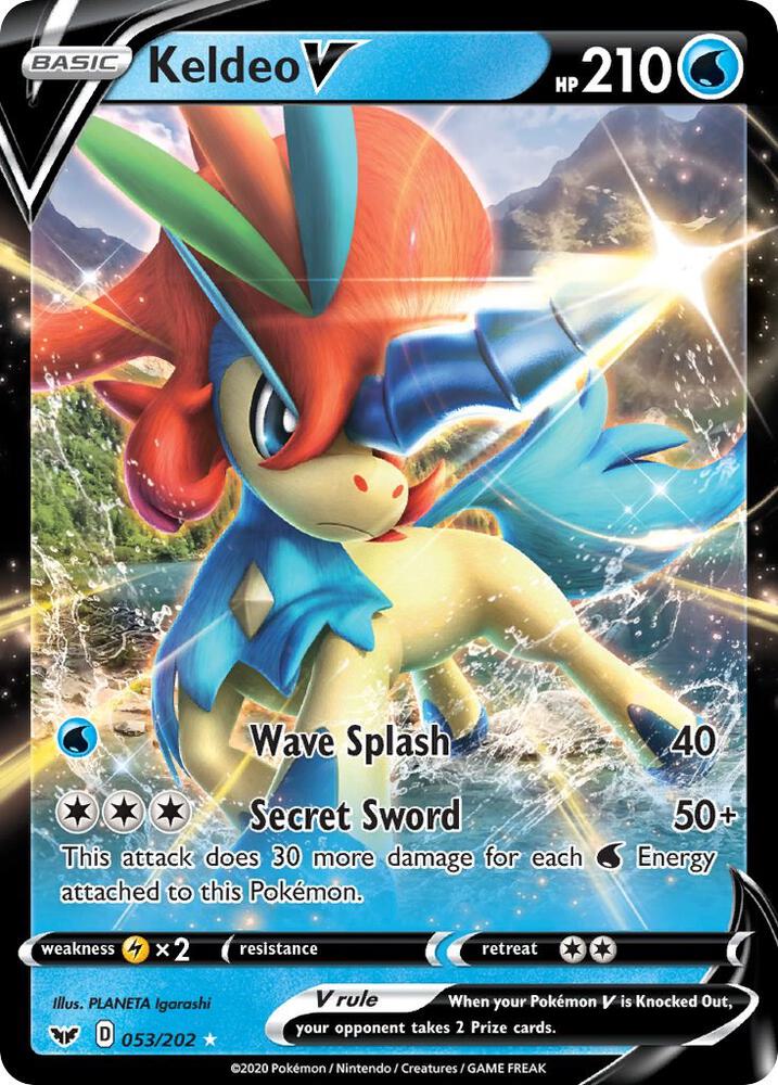 Keldeo V 053/202 (SWSH01: Sword & Shield Base Set)  - Holofoil
