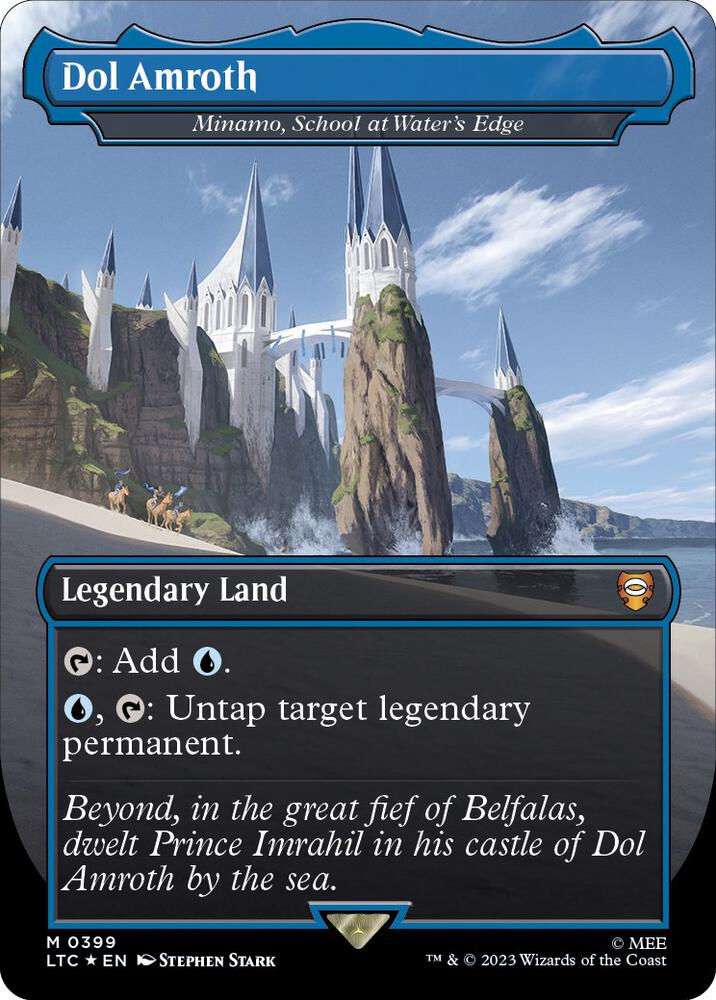 Dol Amroth Minamo School at Waters Edge Borderless Surge Foil 399 (Commander: The Lord of the Rings: Tales of Middle-earth)  - Borderless Surge Foil