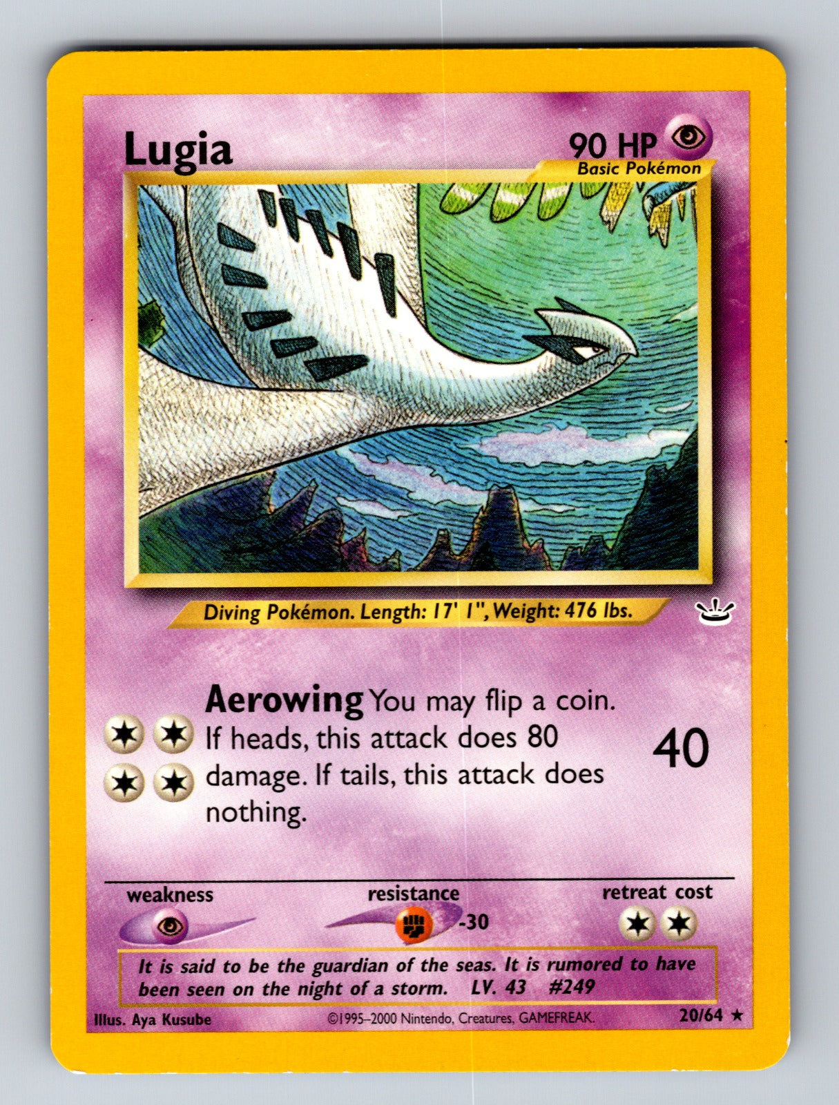 2001 Pokemon Neo Revelation 20/64 Lugia Rare LP
