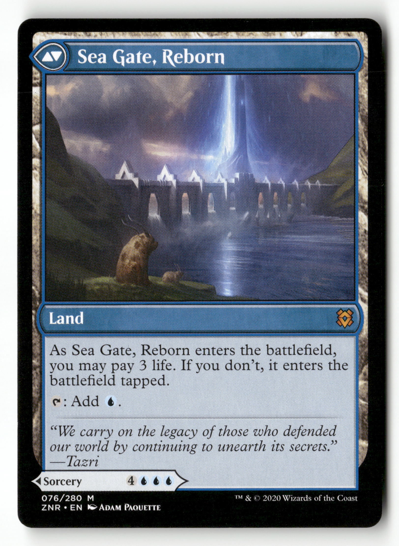 2020 MTG Magic The Gathering Zendikar Rising  76/280 Sea Gate Restoration  (Back)