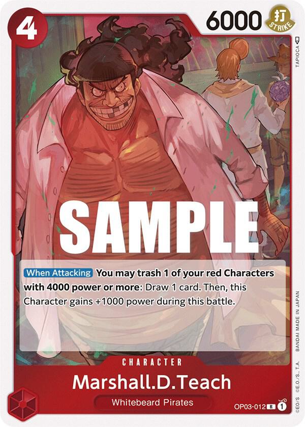 one piece pillars of strength rare cards One Piece TCG OP03-012 Marshall.D.Teach Rare Pillars of Strength