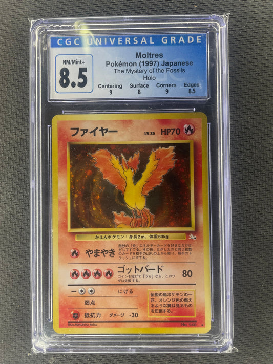 1997 Pokemon Fossil No.146 Moltres Holo Japanese CGC 8.5