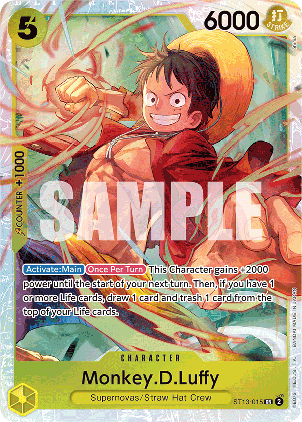 One Piece TCG ST13-015 Monkey.D.Luffy SR 3 Brothers Starter Deck One Piece TCG ST13-015 Monkey.D.Luffy SR 3 Brothers Starter Deck